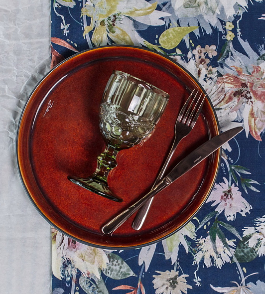 Тарелка столовая Bitz 27 см, черная/янтарная