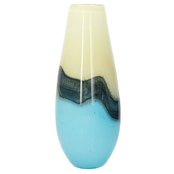 Ваза Glass Design Sonic 38 см, голубая