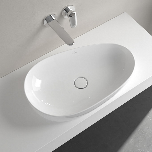 Раковина накладная Villeroy & Boch Antao 65х40, CeramicPlus, 4A7465R1, из TitanCeram, White Alpin