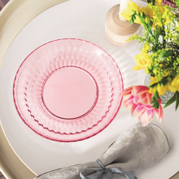 Тарелка салатная Boston 21 см, розовая