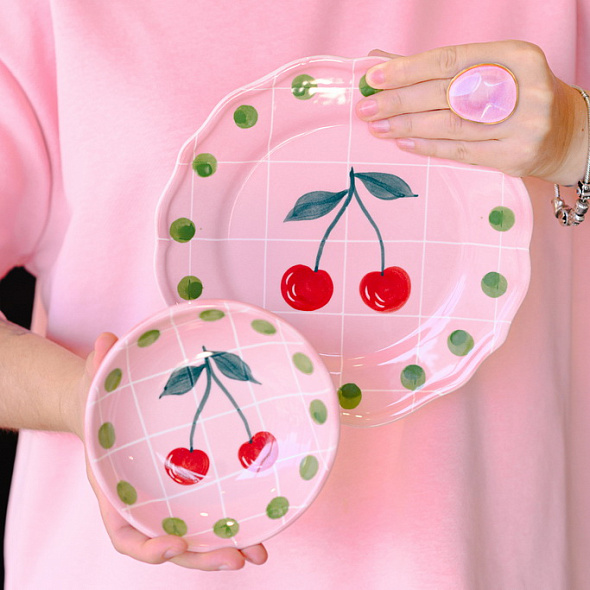 Салатник "Вишня" Quadri Rosa 14 см