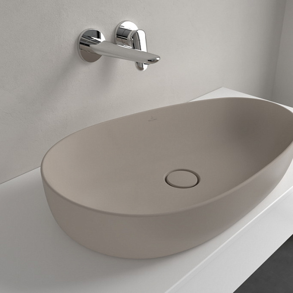 Раковина накладная Villeroy & Boch Antao 65х40, CeramicPlus, 4A7465AM, из TitanCeram, Almond
