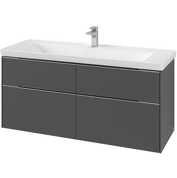 Тумба с раковиной Villeroy & Boch Subway 3.0 130х58, подвесная, графит