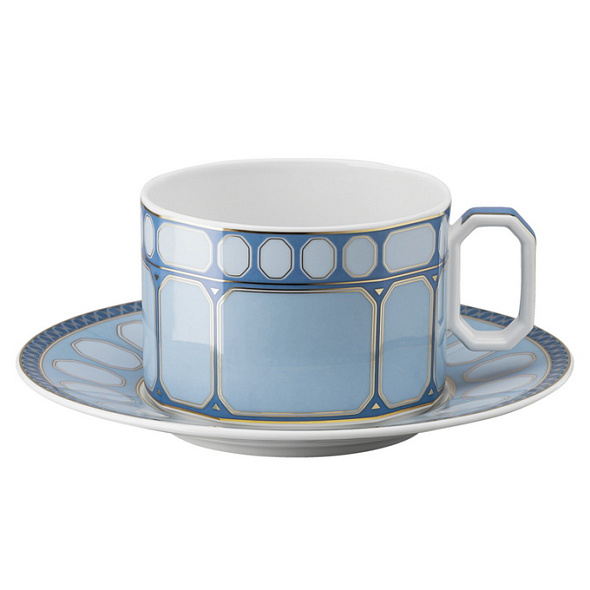 Чашка чайная с блюдцем Signum Azure 260 мл 