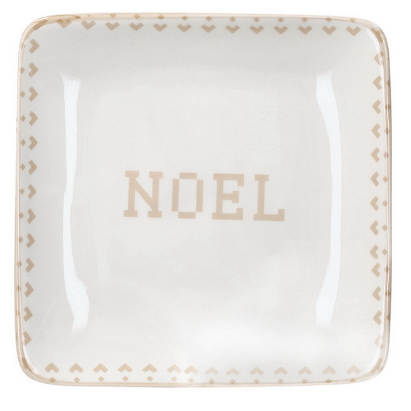 Блюдо квадратное Noel 18х18 см, бежевое