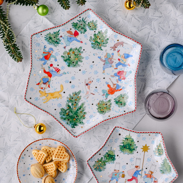 Блюдо-звезда Christmas games 34 см