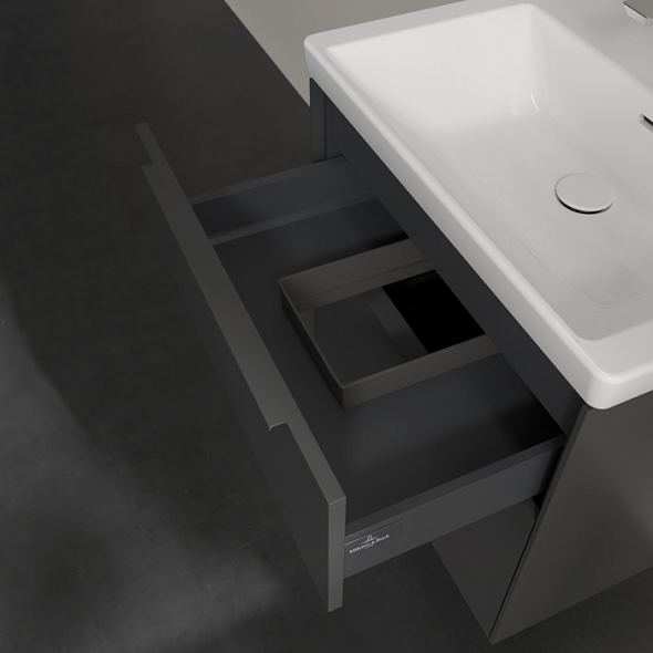Тумба с раковиной Villeroy & Boch Subway 3.0 65х47, графит