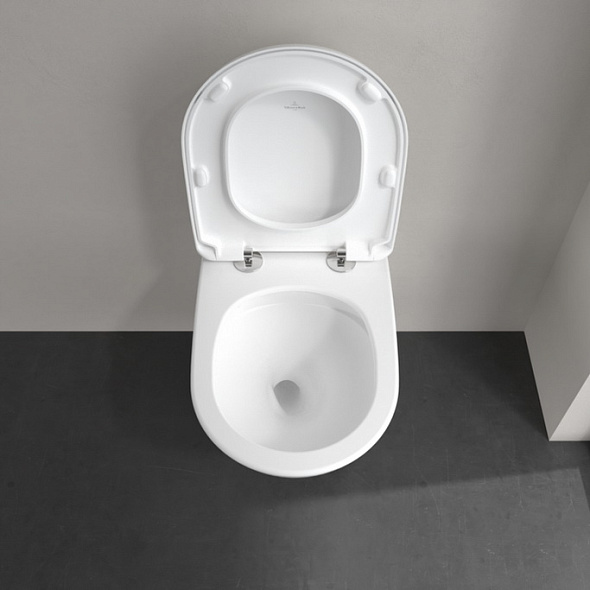 Унитаз Villeroy & Boch Antao 37х56, CeramicPlus, TwistFlush, с сиденьем, Stone White