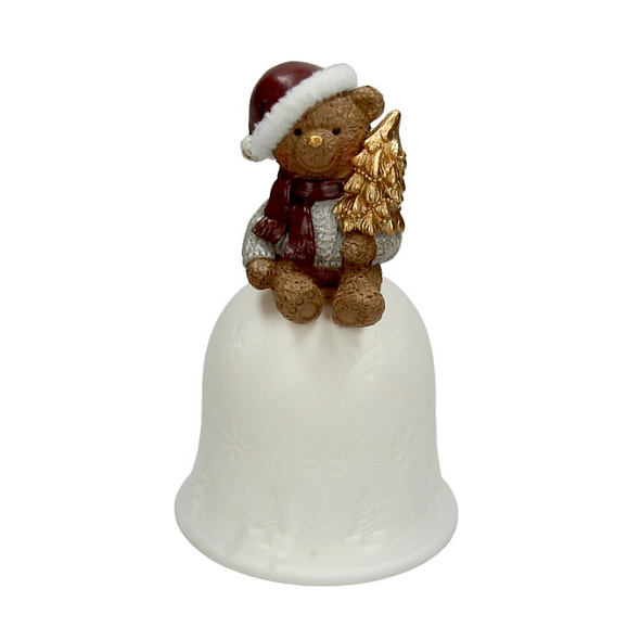 Фигурка "Мишка на колокольчике" 19 см с подсветкой