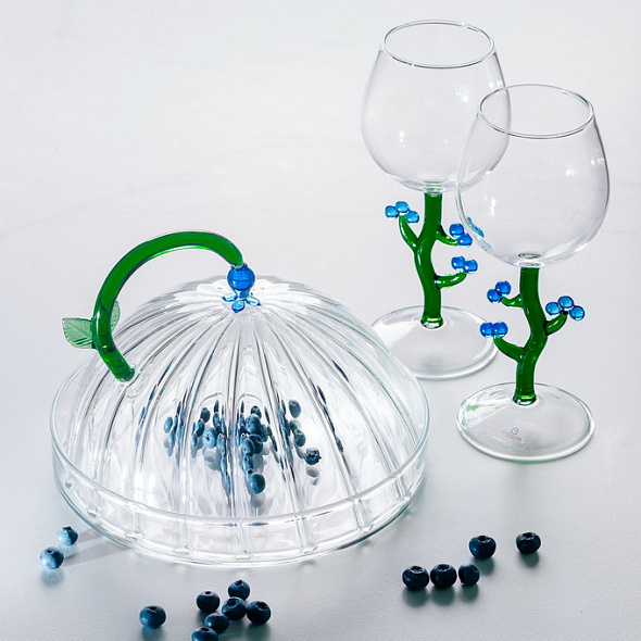 Блюдо с крышкой "Синий цветок" Botanica 20 см