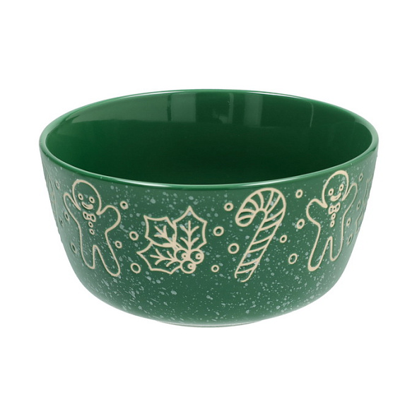 Салатник порционный Snowy Xmas 15 см, зеленый