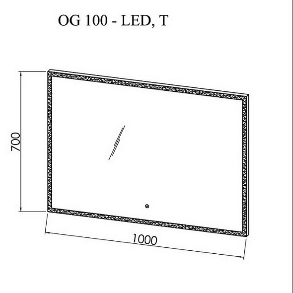 Зеркало с подсветкой Kolpa-San OG 100 LED T, 100х70, сенсорное управление