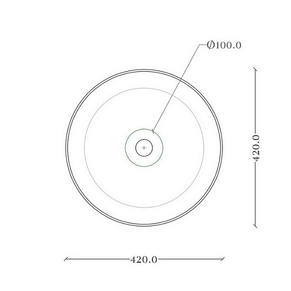 Раковина накладная Artceram Cognac 42х42 COL001_01;00