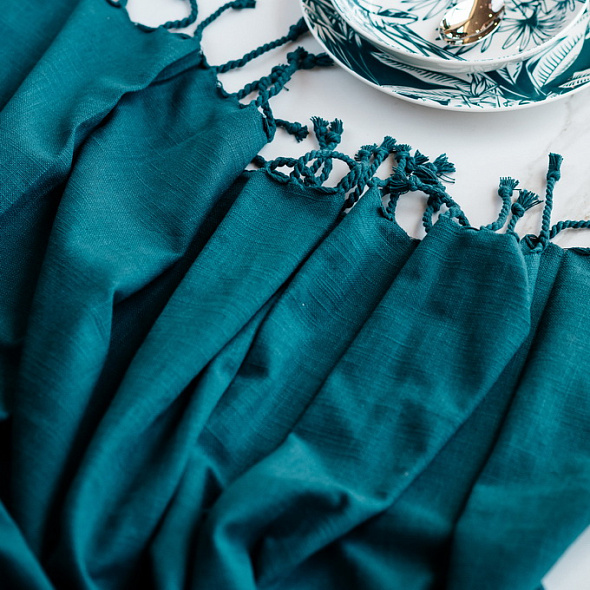 Скатерть прямоугольная Textile Slub Verde 140х240 см