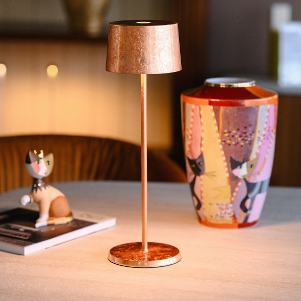 Лампа настольная Zafferano Olivia Pro 35 см, медная