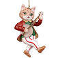 Новогодняя игрушка "Кот с домрой" 9 см