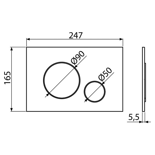 Панель смыва Alca Thin M676, белый матовый