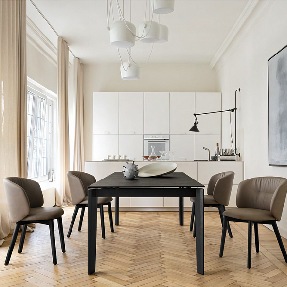 Стол Calligaris Dogma 160(220)х90, Calacatta Black