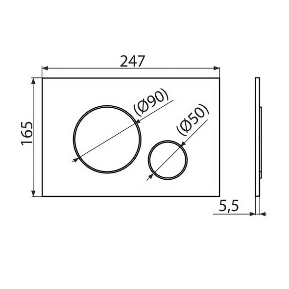 Панель смыва Alca Thin M671, хром