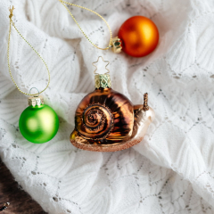 Новогодняя игрушка "Улитка" 6 см