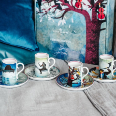 Набор чашек кофейных с блюдцами Für Beethoven 100 мл, 8 предметов