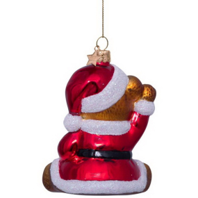 Елочная игрушка "Мишка рождественский" 9,5 см