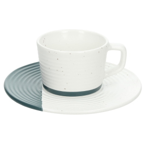 Набор чашек для эспрессо с блюдцами Rice 90 мл, 4 предмета, бирюзовый