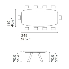 Стол Calligaris Icaro 249х119 CS4115-FB, Bronze