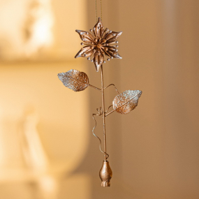 Елочная игрушка "Цветок золотой" 19 см, в ассортименте