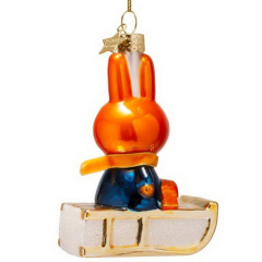 Елочная игрушка "Миффи на санях" 11 см