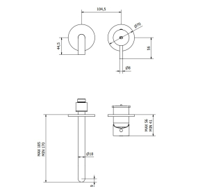 Внешняя часть iB Rubinetti MilanoTorino EMT406SS смесителя для раковины, никель матовый