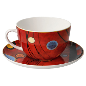 Чашка для завтрака с блюдцем "Heavy red" 500 мл