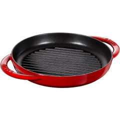 Сковорода-гриль круглая с двумя ручками Grills 22 см, вишневая