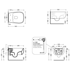 Унитаз подвесной Flaminia Fluo 54х40 FU118G,  с сиденьем, молочный матовый