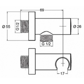 Держатель для душа Kludi Universale 6054705-00, хром
