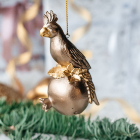 Игрушка на елку "Какаду и гранат" 9 см