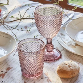 Набор бокалов Glass Diamante 280 мл, 3 шт, розовый