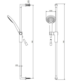 Комплект для душа iB Rubinetti Shower&Co SH111CC, хром
