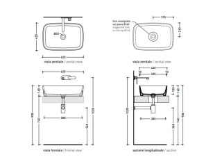 Раковина накладная Flaminia Play 62х42 PY62AUV, Uva