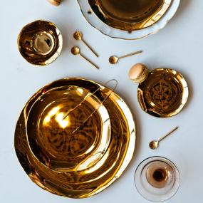 Тарелка салатная Oro E Argento 22 см, цвет золото