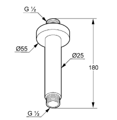 Держатель для потолочного душа Kludi A-QA 6651505-00, хром