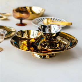 Блюдо для торта на ножке Oro E Argento 30,5 см, цвет золото