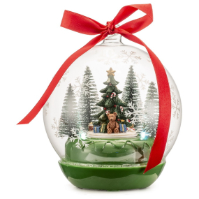 Фигурка музыкальная "Шар: Мишка и новогодняя ель" 13х16 см