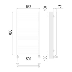 Полотенцесушитель Terminus Аврора  80х53, водяной, золото матовое