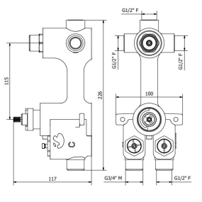 Внутренняя часть iB Rubinetti IB Box IUA003CCXN_1 смесителя термостатического