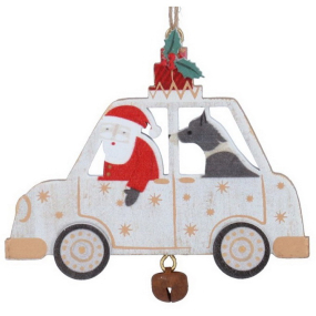 Елочная игрушка "Санта с собакой" 7х8 см