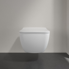 Унитаз подвесной Villeroy&Boch Venticello 56х37, CeramicPlus, 4611RSR1, c сиденьем