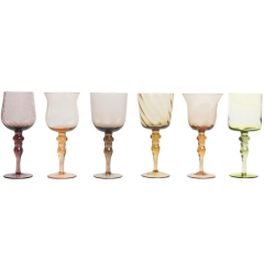 Набор бокалов Diseguale 470 мл, 6 шт, цвет янтарь/коричневый/зеленый