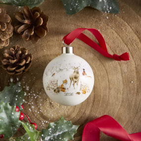 Елочный шар Wrendale Designs Christmas "Snow Place Like Home 2026" 7 см