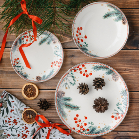 Набор посуды на 6 персон Madison Candy Christmas, 18 предметов